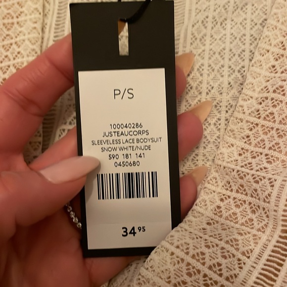 Dynamite Bodysuit New With Tags, transparent back in white/nude Size small - Picture 3 of 4